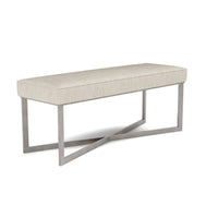 Made Goods Roger Cowhide Double Bench in Danube Mix Fabric