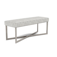 Made Goods Roger Cowhide Double Bench in Danube Mix Fabric