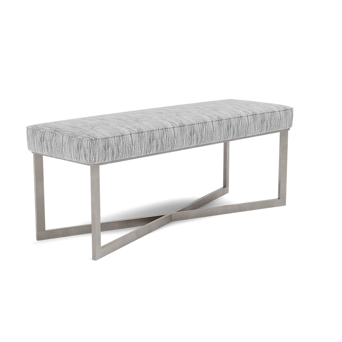 Made Goods Roger Cowhide Double Bench in Danube Mix Fabric