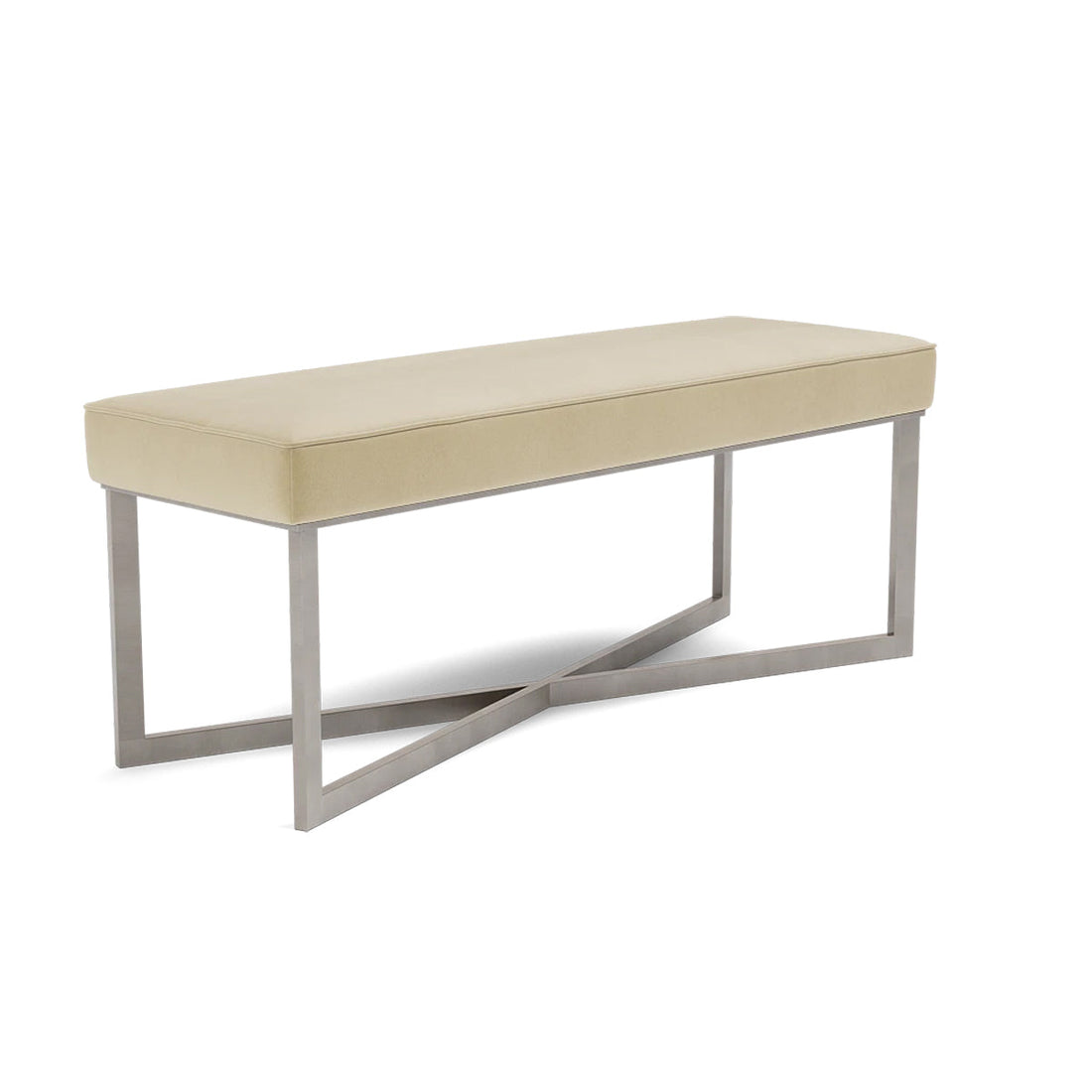 Made Goods Roger Cowhide Double Bench in Liard Cotton Velvet