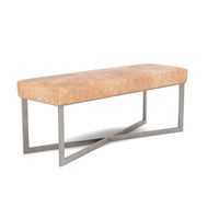 Made Goods Roger Cowhide Double Bench in Marano Wool-On Lambskin