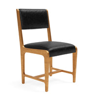 Made Goods Vallois Contemporary Metal Side Chair, Colorado Leather