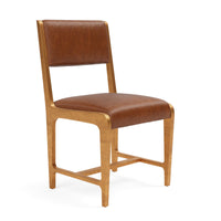 Made Goods Vallois Contemporary Metal Side Chair, Colorado Leather