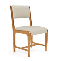 Made Goods Vallois Contemporary Side Chair, Garonne Marine Leather