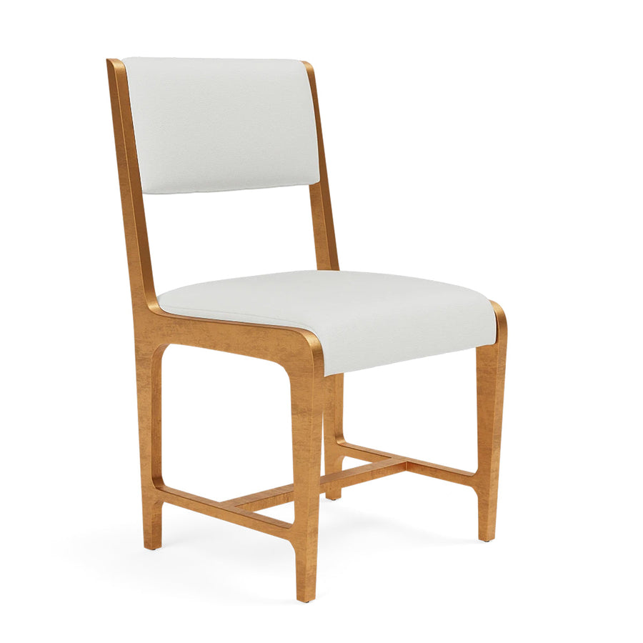 Made Goods Vallois Contemporary Side Chair, Garonne Marine Leather