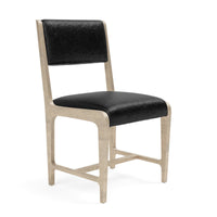 Made Goods Vallois Contemporary Metal Side Chair, Colorado Leather