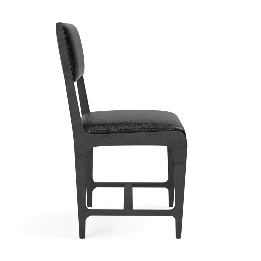 Made Goods Vallois Contemporary Metal Side Chair, Colorado Leather