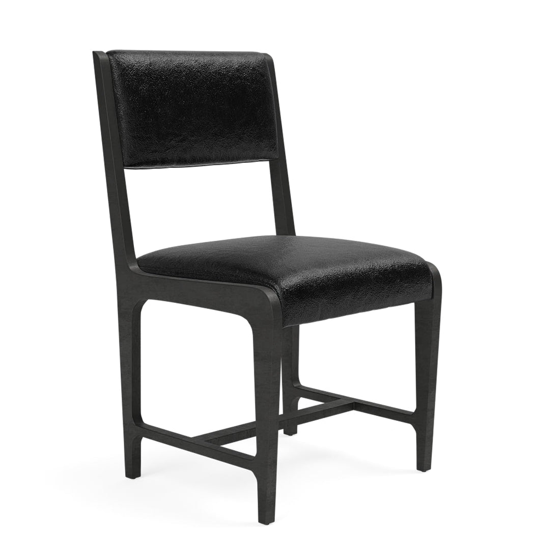 Made Goods Vallois Contemporary Metal Side Chair, Colorado Leather