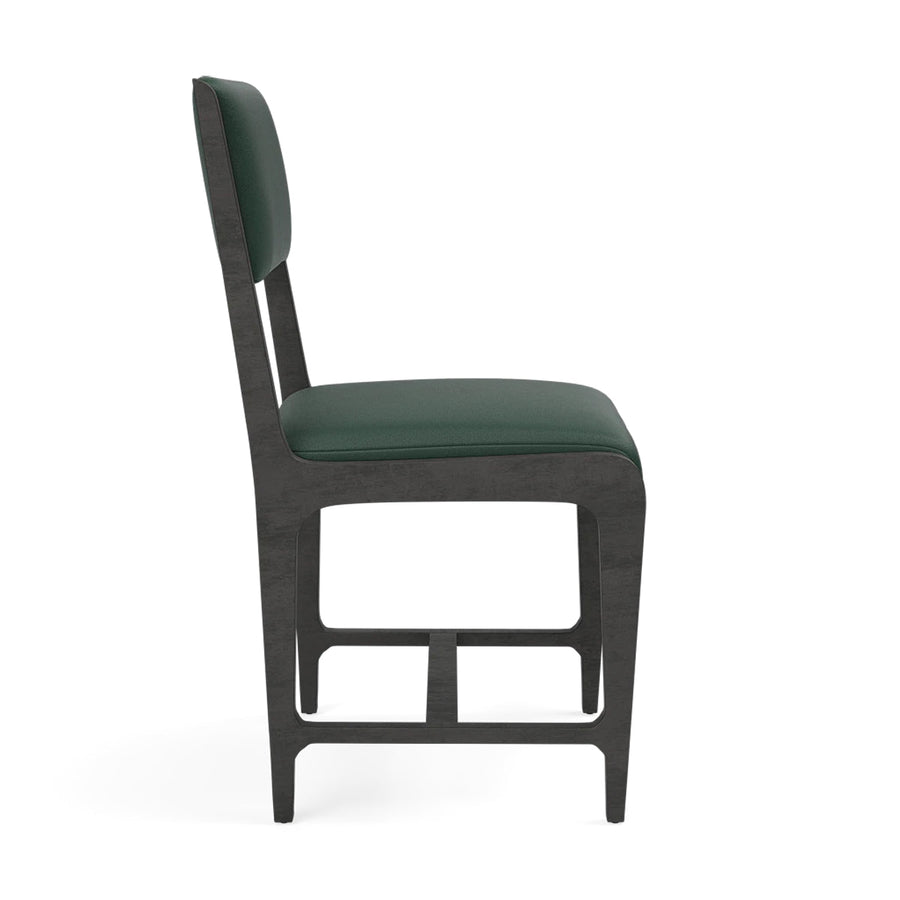 Made Goods Vallois Contemporary Metal Side Chair, Rhone Leather