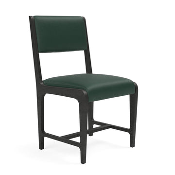 Made Goods Vallois Contemporary Metal Side Chair, Rhone Leather