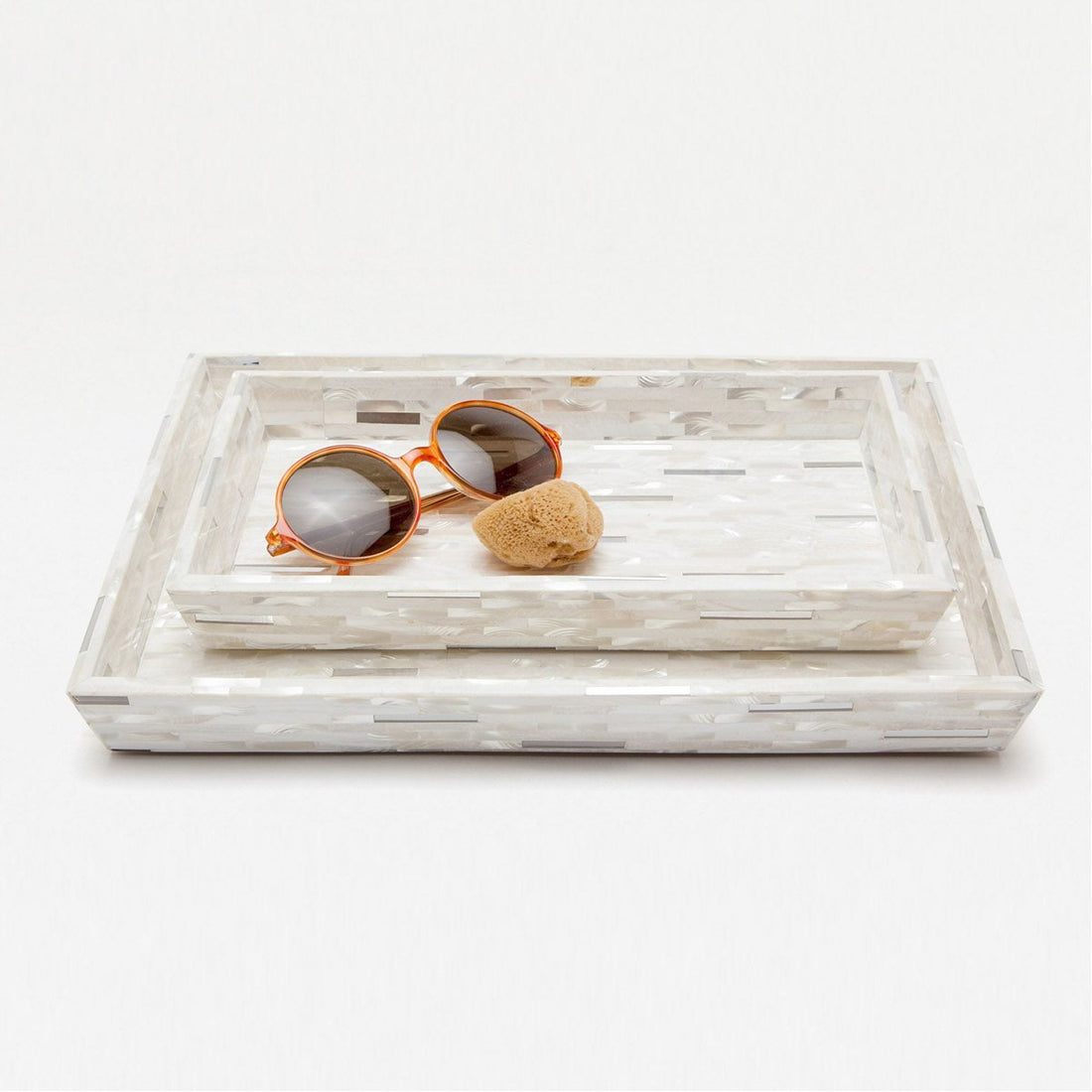 Pigeon and Poodle Cortona Rectangular Tray - Tapered, 2-Piece Set