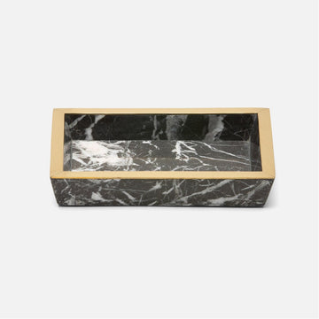 Pigeon and Poodle Rhodes Rectangular Nero Brass Soap Dish, Tapered