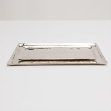 Pigeon and Poodle Stanford Hammered Metal Tray, 2-Piece Set