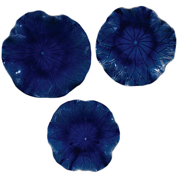 Uttermost Abella Blue Ceramic Wall Decor, 3-Piece Set