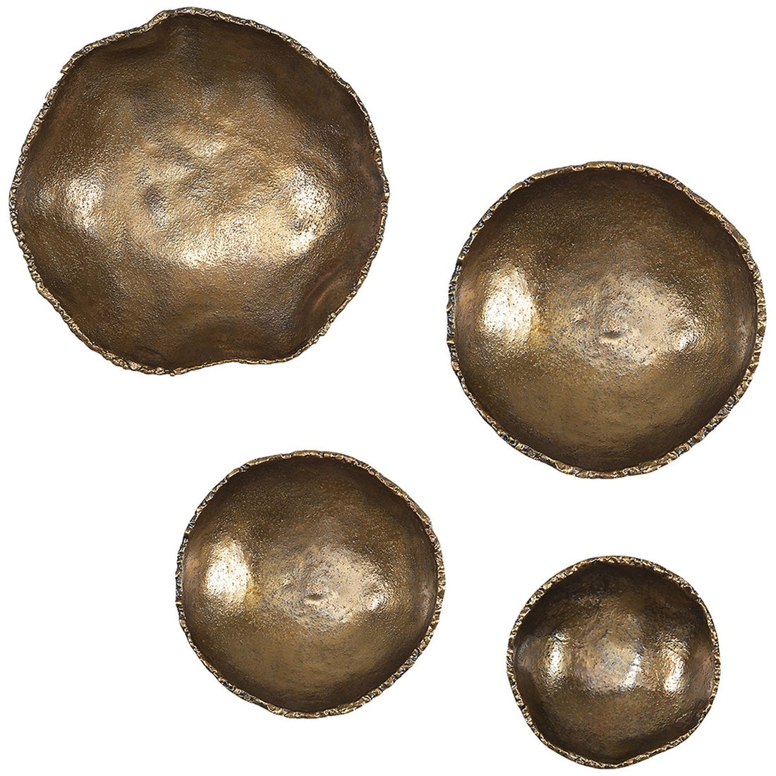 Uttermost Lucky Coins Brass Wall Bowls, 4-Piece Set