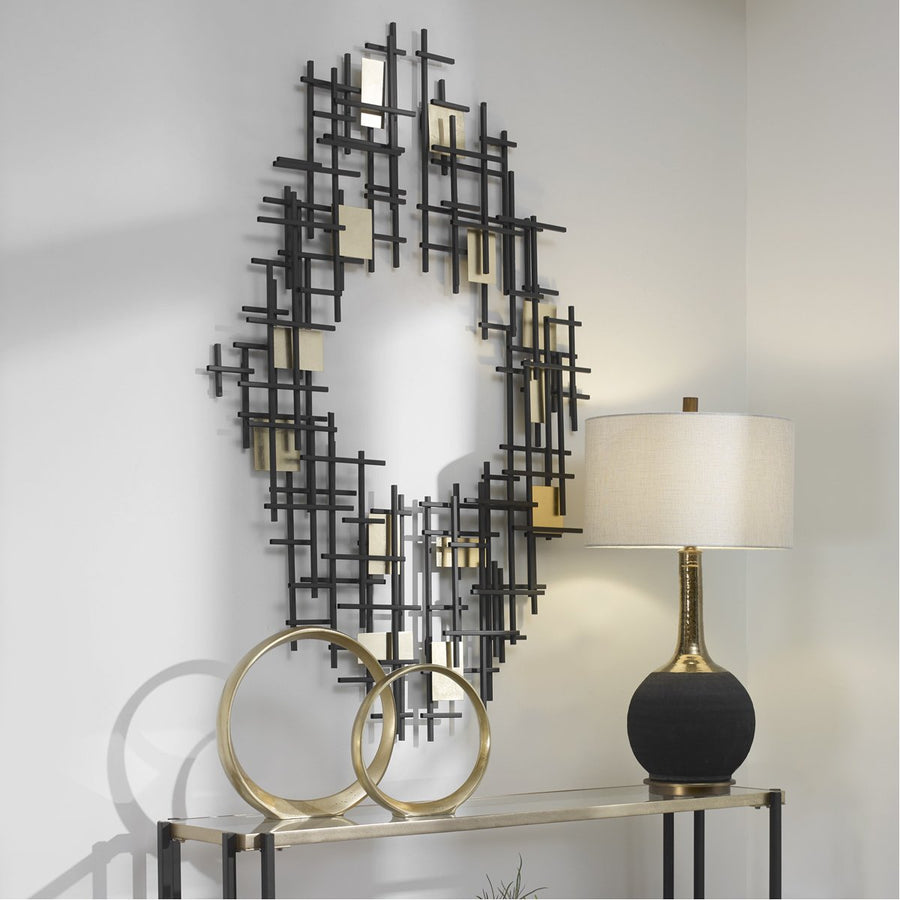 Uttermost Reflection Metal Grid Wall Decor, 2-Piece Set