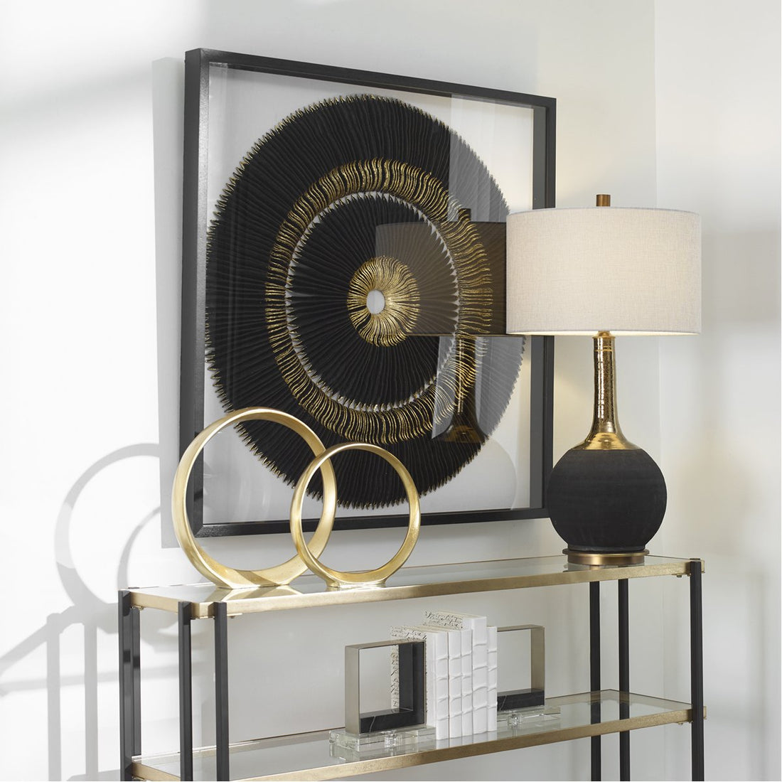 Uttermost Sandara Black and Gold Shadow Box