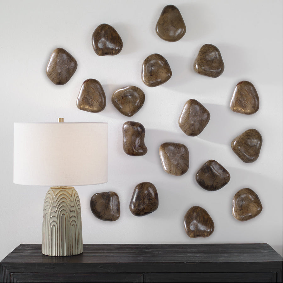 Uttermost Pebbles Wood Wall Decor, 9-Piece Set