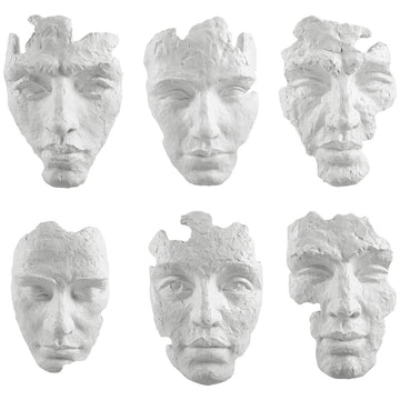 Uttermost Self-Portrait White Mask Wall Decor, 6-Piece Set