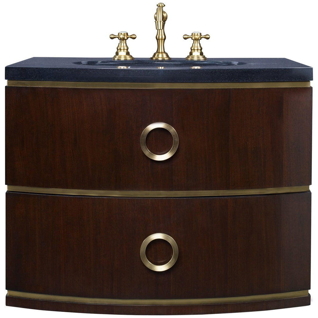 Ambella Home Cirque Wall Sink Chest - Dark Walnut