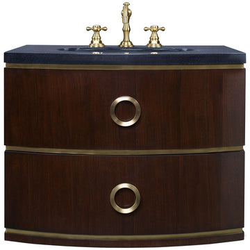 Ambella Home Cirque Wall Sink Chest - Dark Walnut