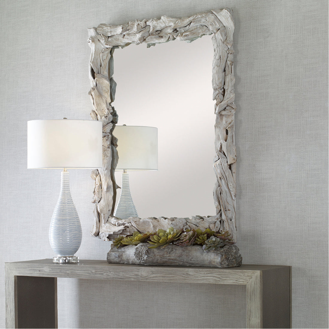 Uttermost Rio Whitewash Teak Mirror