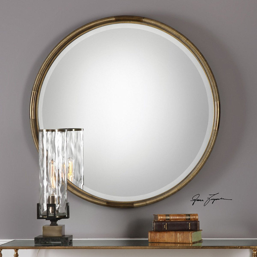 Uttermost Finnick Iron Coil Round Mirror