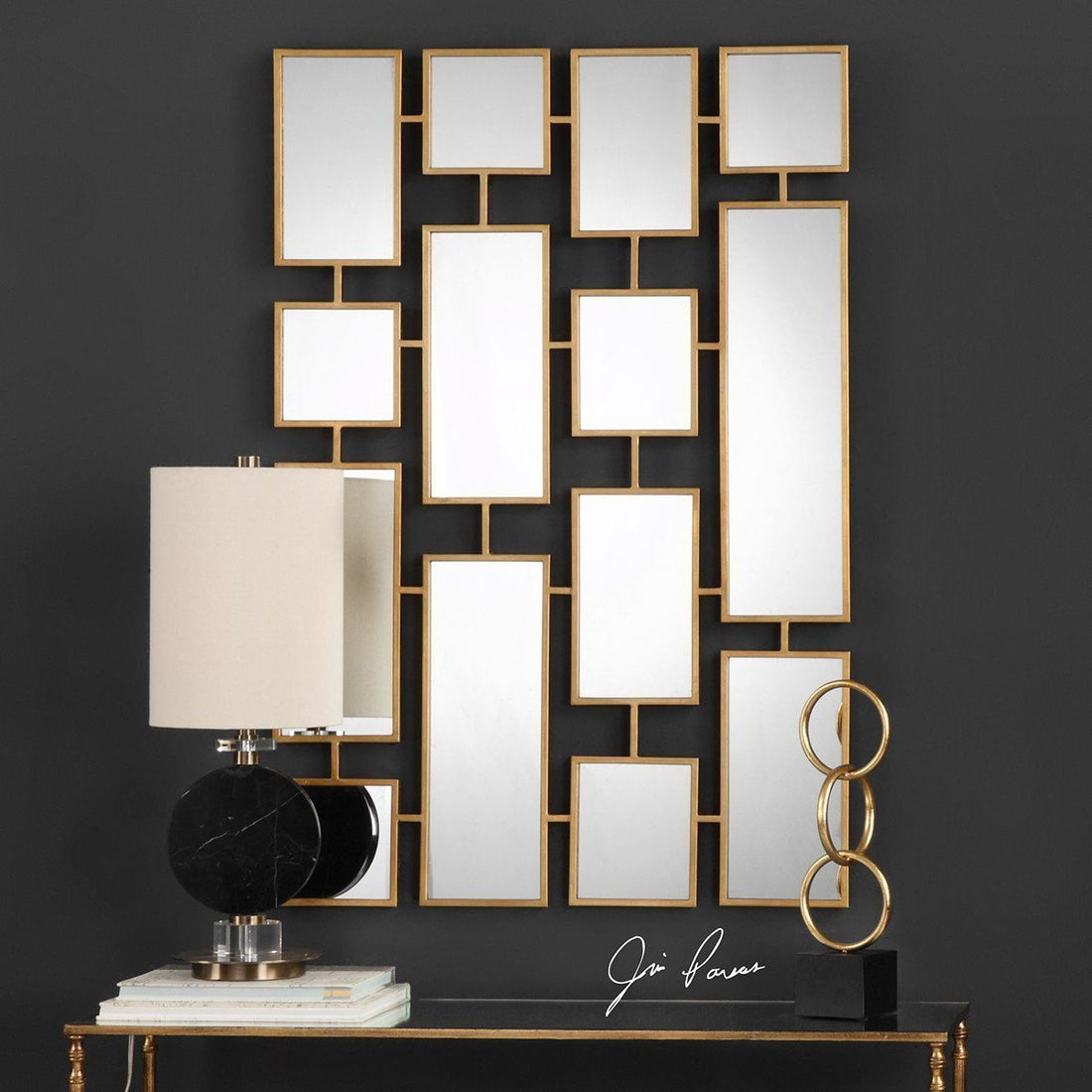 Uttermost Kennon Forged Gold Rectangles Mirror