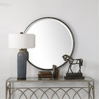 Uttermost Ada Round Steel Mirror