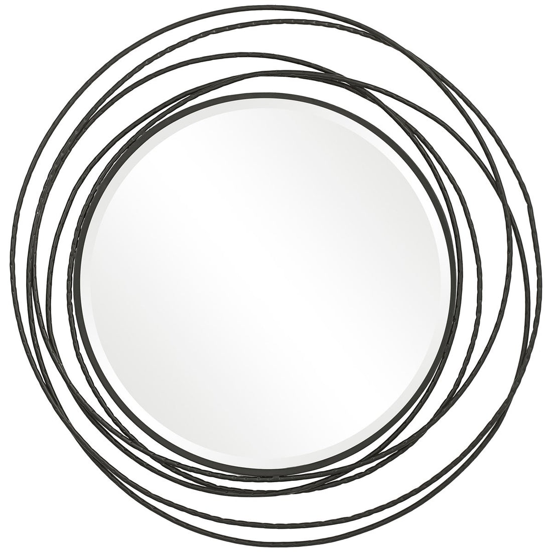 Uttermost Whirlwind Black Round Mirror