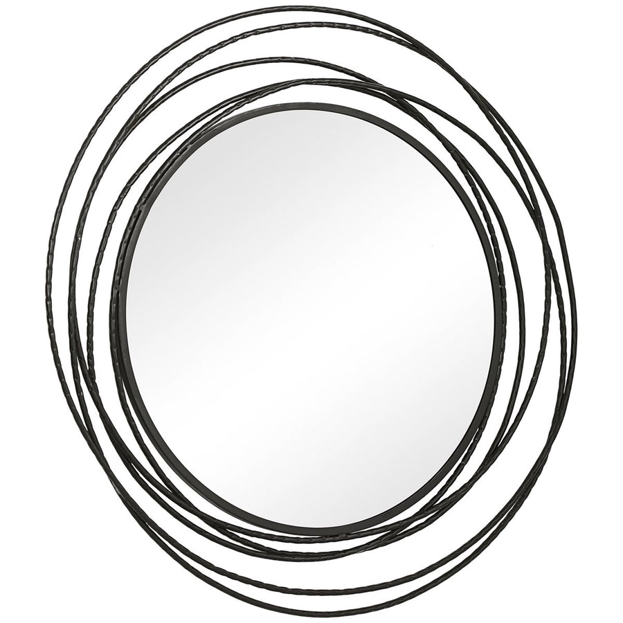 Uttermost Whirlwind Black Round Mirror