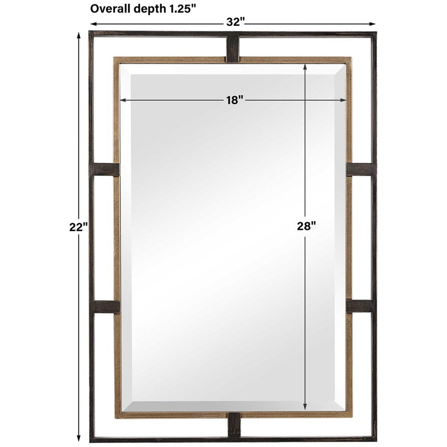 Uttermost Carrizo Gold and Bronze Rectangle Mirror