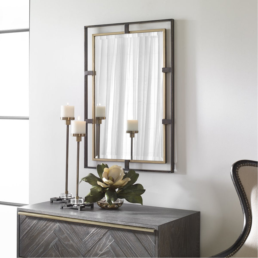 Uttermost Carrizo Gold and Bronze Rectangle Mirror