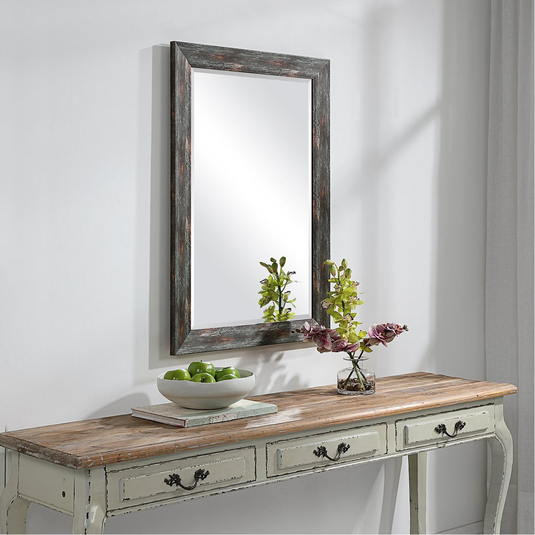 Uttermost Owenby Rustic Silver and Bronze Mirror