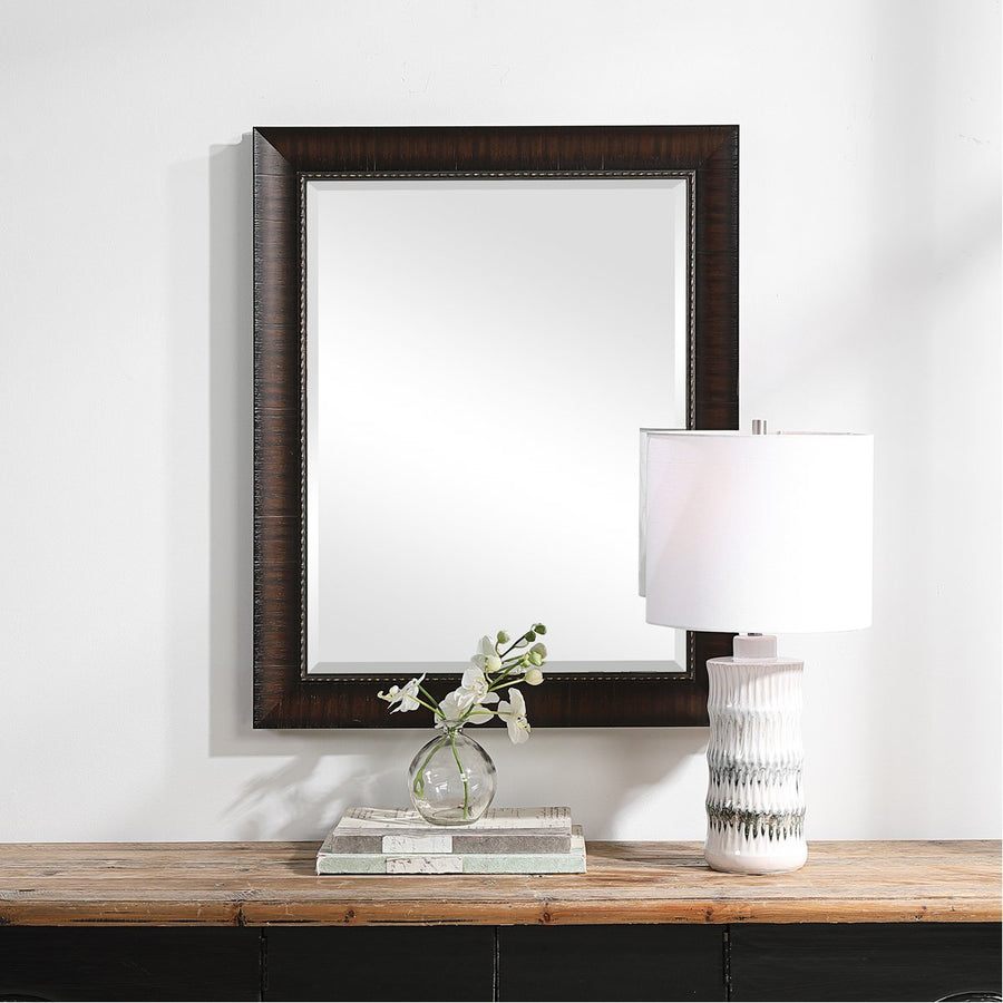 Uttermost Wythe Burnished Wood Mirror