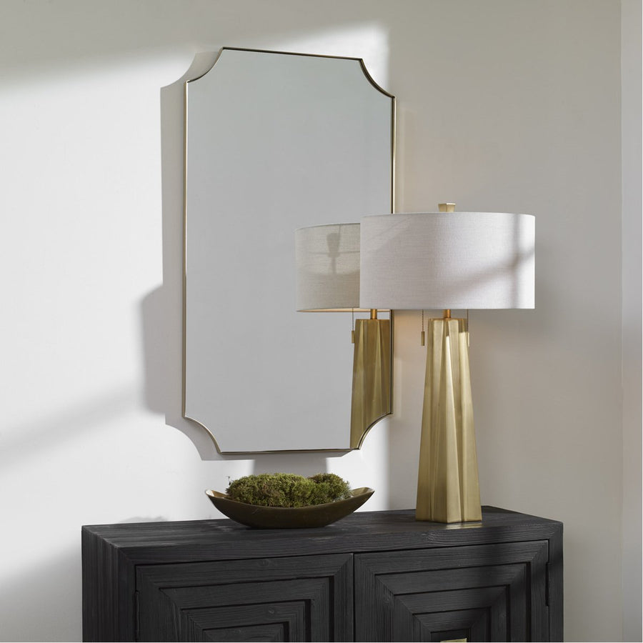 Uttermost Lennox Scalloped Corner Mirror