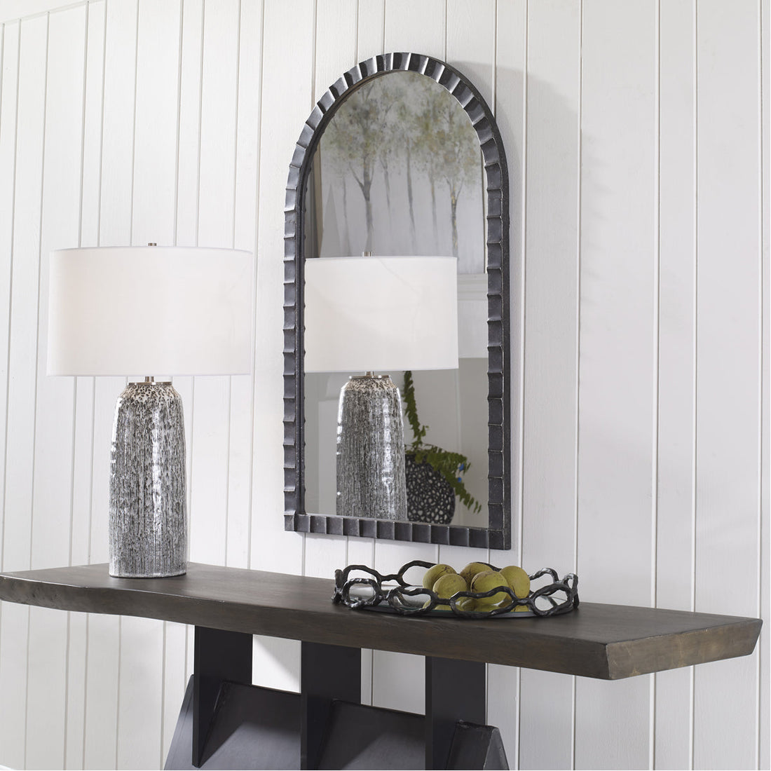 Uttermost Dandridge Black Arch Mirror