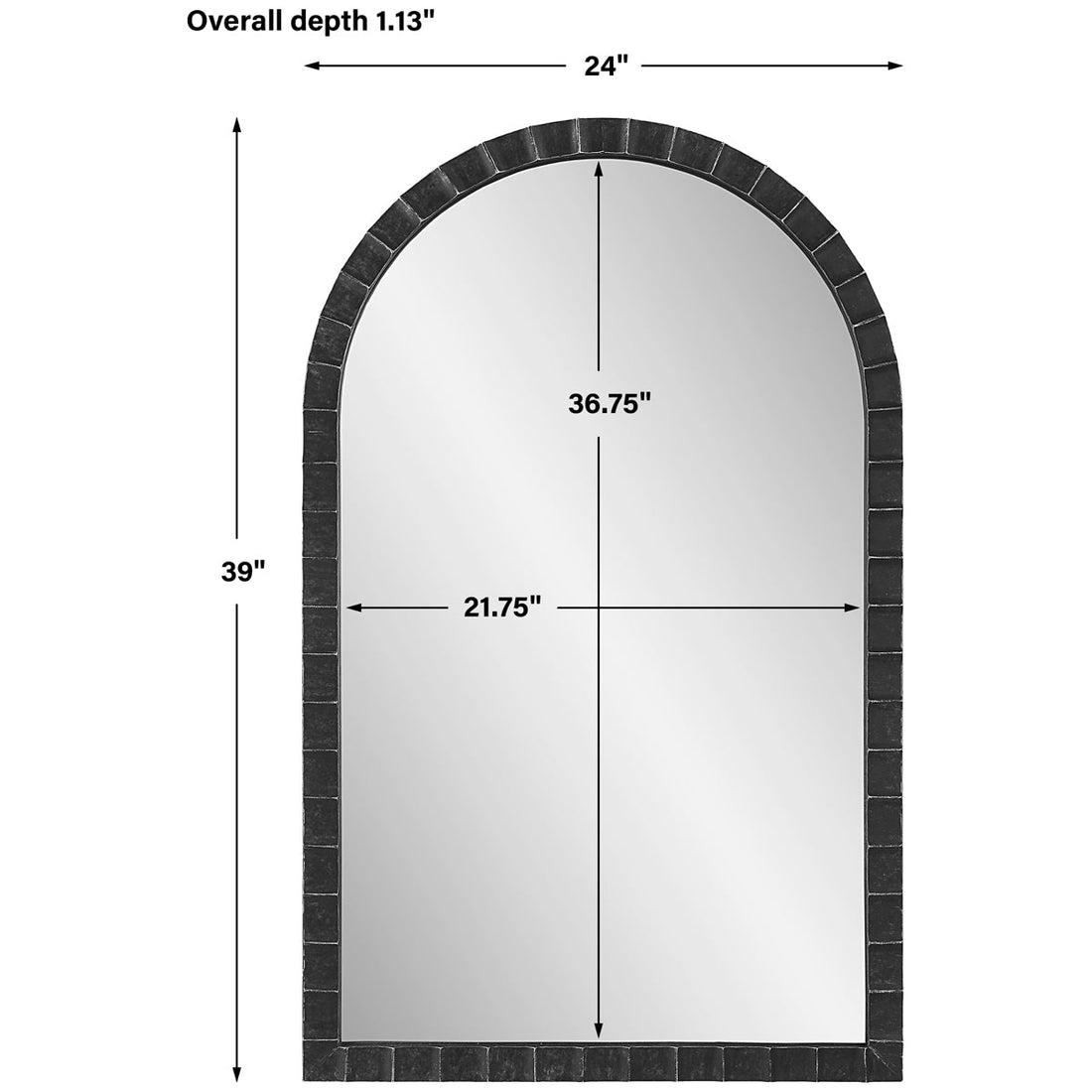 Uttermost Dandridge Black Arch Mirror