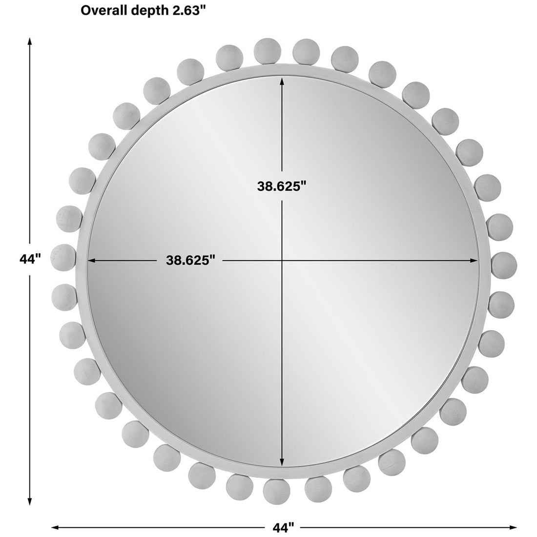 Uttermost Cyra White Round Mirror