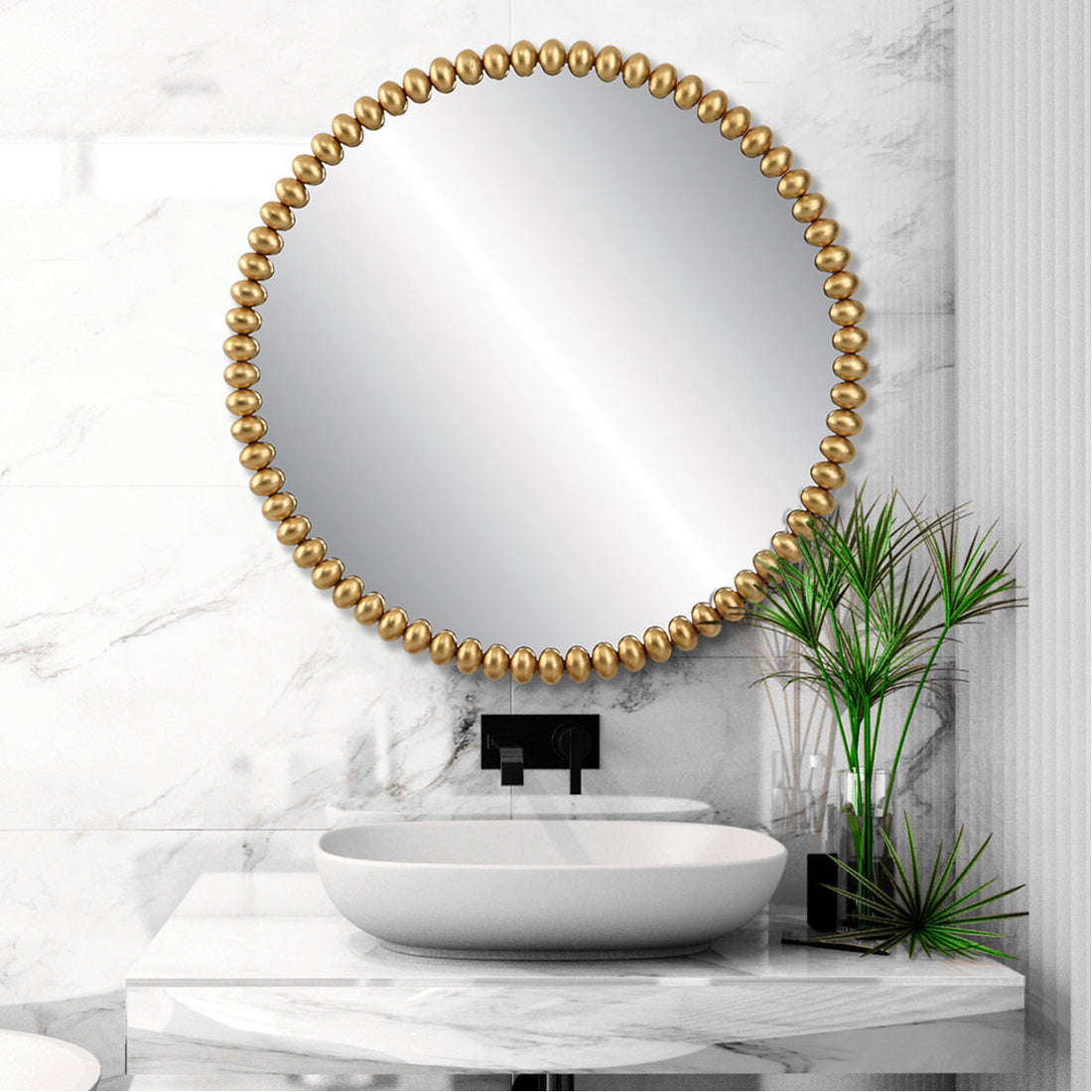 Uttermost Byzantine Round Gold Mirror