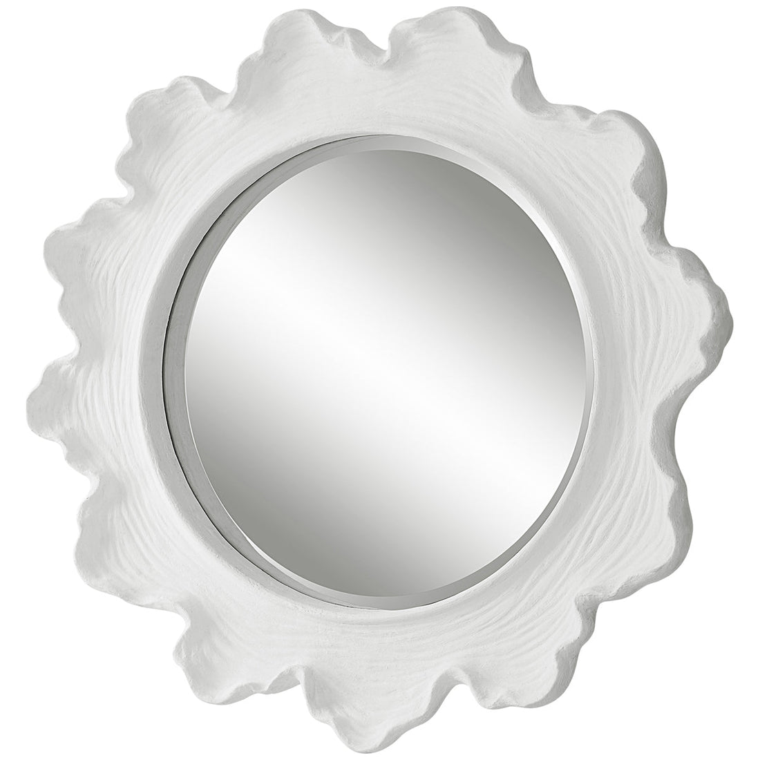 Uttermost Sea Coral White Round Mirror