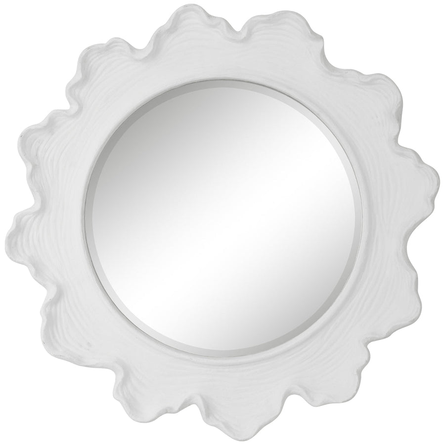 Uttermost Sea Coral White Round Mirror