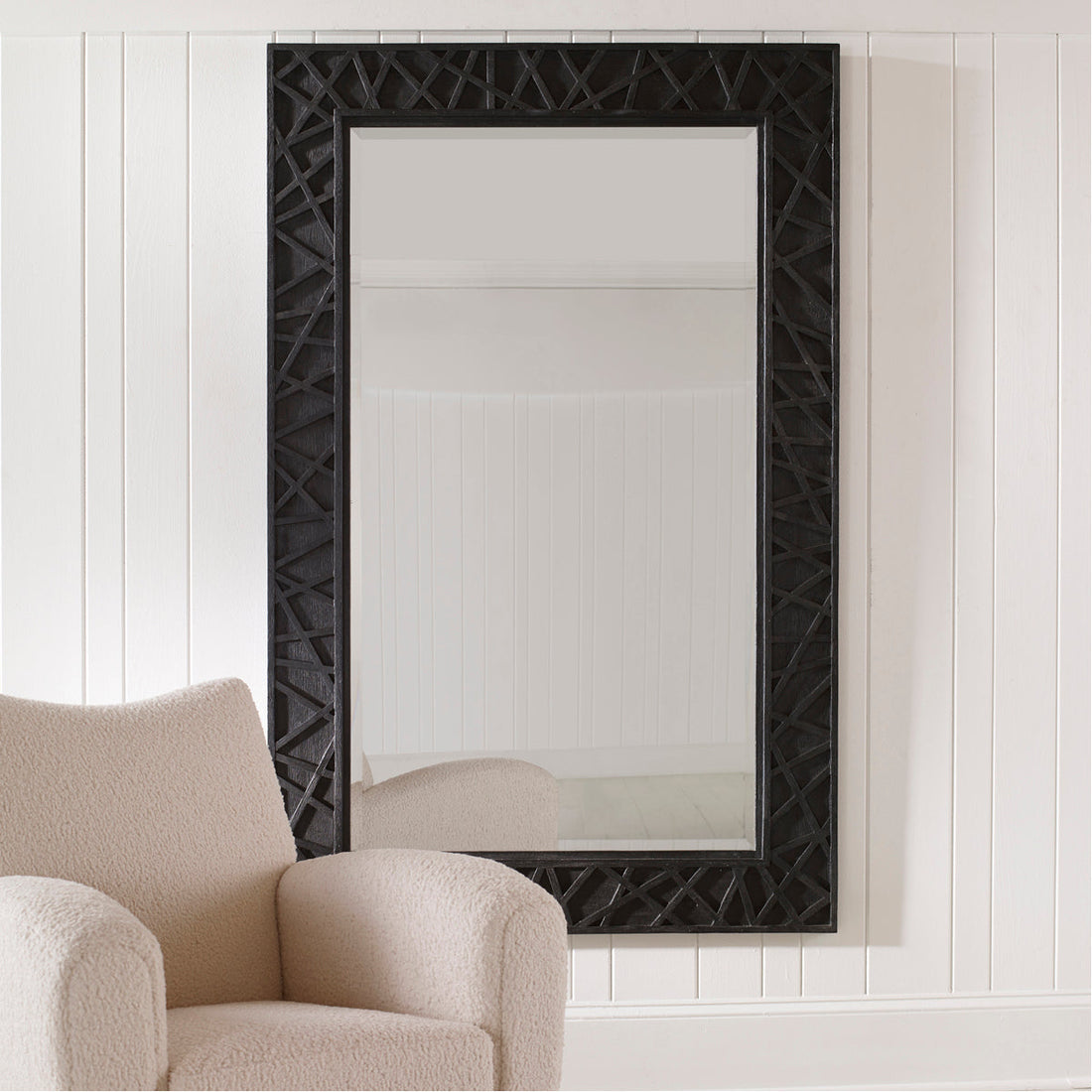 Uttermost Everest Satin Black Mirror