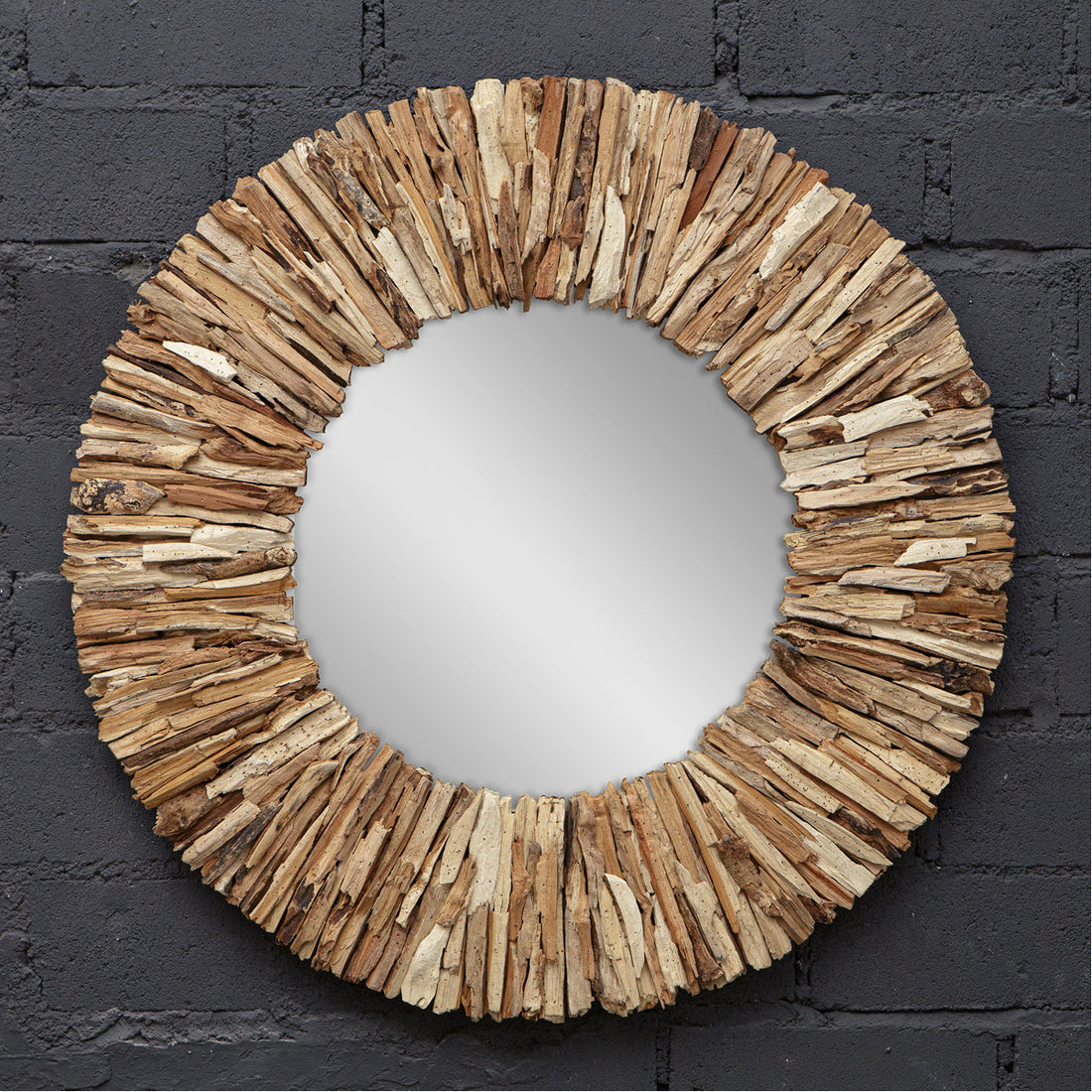 Uttermost Teak Branch Round Mirror