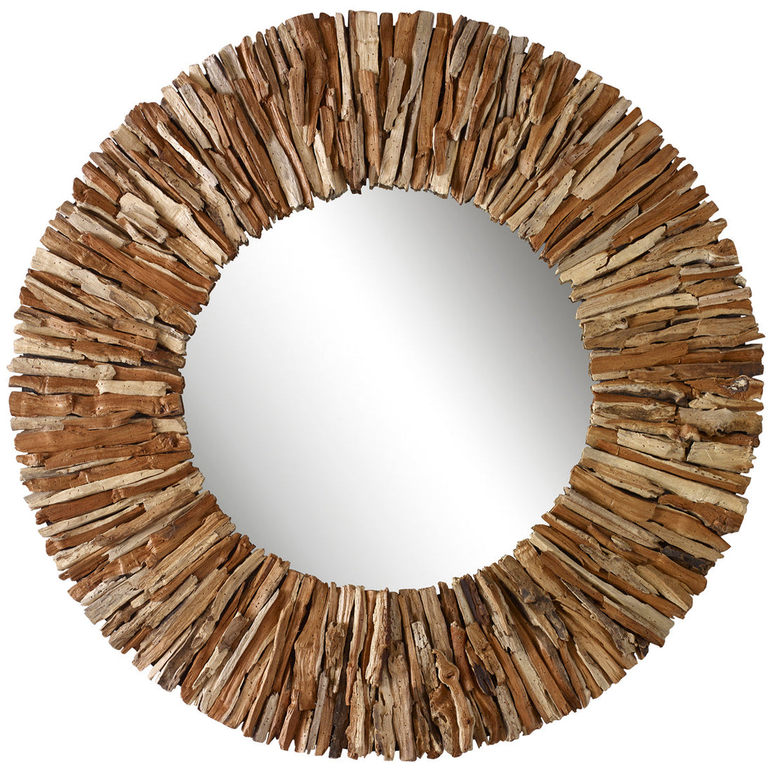 Uttermost Teak Branch Round Mirror