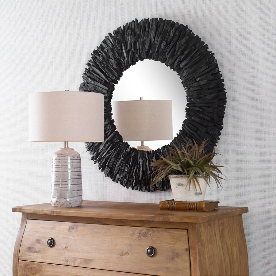 Uttermost Teak Branch Round Mirror