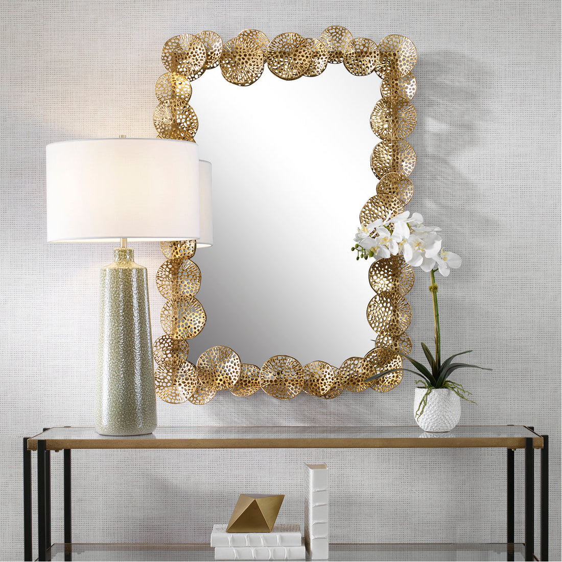 Uttermost Ripley Gold Lotus Mirror