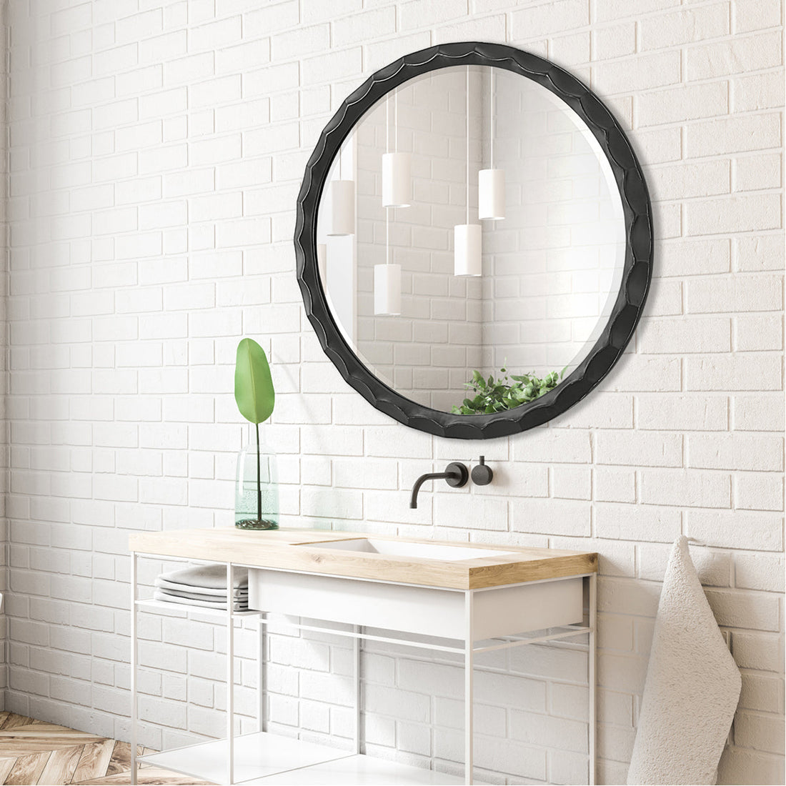 Uttermost Scalloped Edge Round Mirror