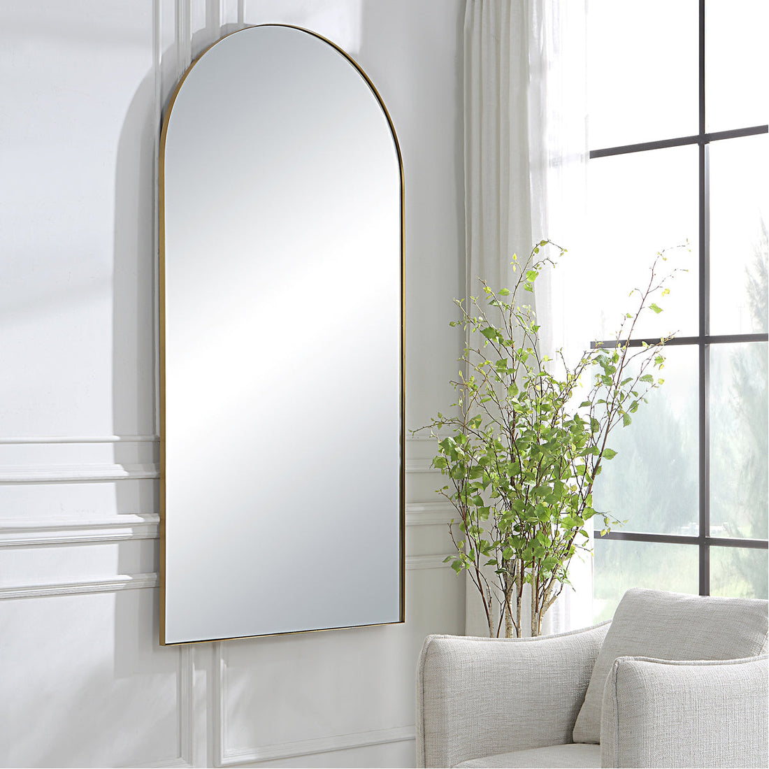 Uttermost Crosley Antique Brass Arch Mirror