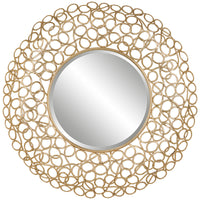 Uttermost Swirl Round Gold Mirror